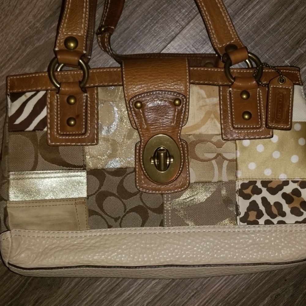 Coach Animal Print Patchwork Bag